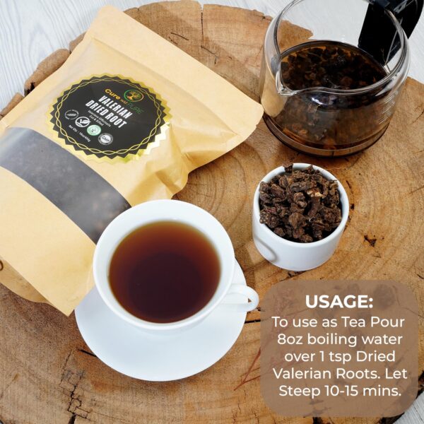 Version 1.0.0 Close-up de hojas y raíz seca de valeriana para té natural