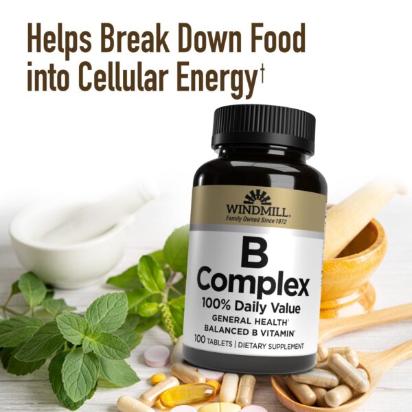 Close up de una tableta complejo B Windmill