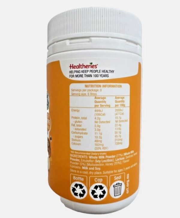 Version 1.0.0 Closeup bocados Healtheries Milk Bite sabor miel