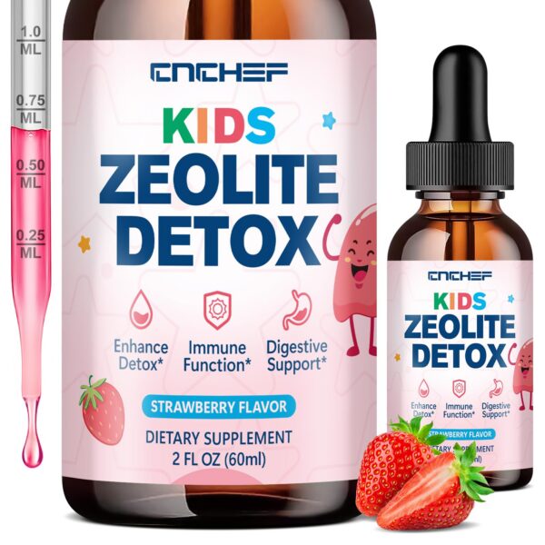 Version 1.0.0 Frasco de gotas detox Zeolite para niños sabor fresa 60 ml