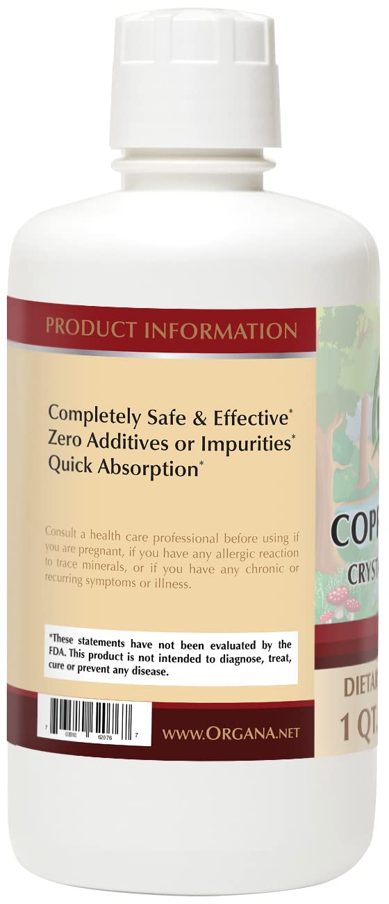 Interior del frasco con cobre coloidal