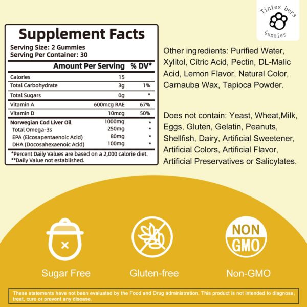 Gomitas sin azúcar Cod Liver Oil Gummies