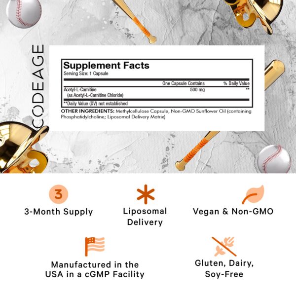 Etiqueta y cápsulas de ALCAR liposomal