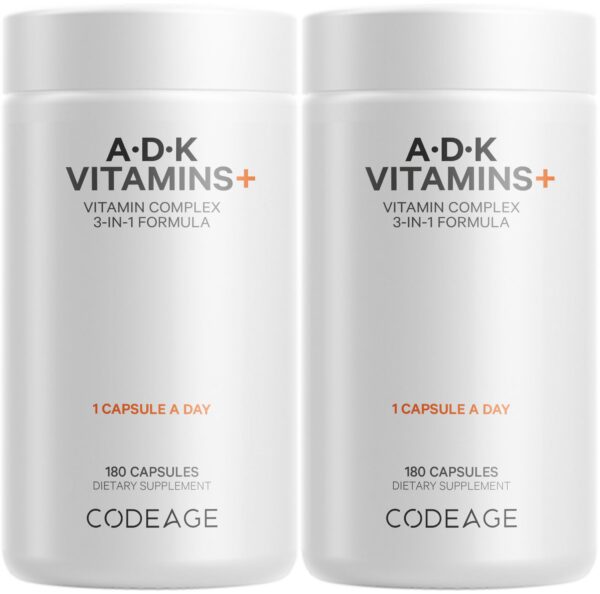 Codeage ADK Vitamins frasco con etiqueta frontal