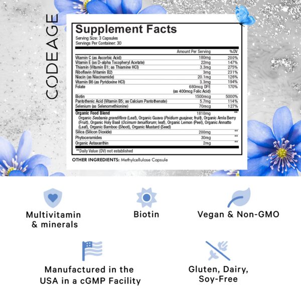 Codeage Beauty Tonic cápsulas etiqueta