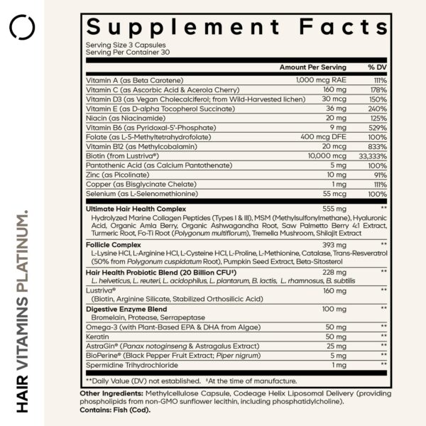 Version 1.0.0 Frasco Codeage cápsulas cabello platinum biotin omega3
