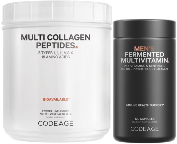 Codeage colágeno y multivitamínico para hombres frasco