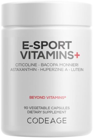 Frasco de Codeage E-Sport Vitamins+ 90 cápsulas