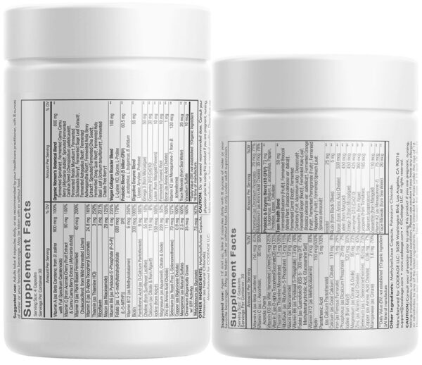 Etiqueta de Codeage con 25 vitaminas