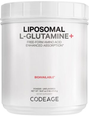 Version 1.0.0 Envase Codeage L-glutamina liposomal frente