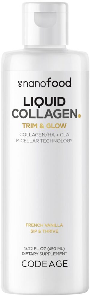 Version 1.0.0 Codeage liposomal colágeno líquido vainilla etiqueta frontal