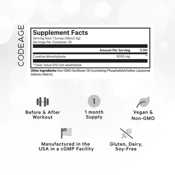 Etiqueta Codeage liposomal creatine