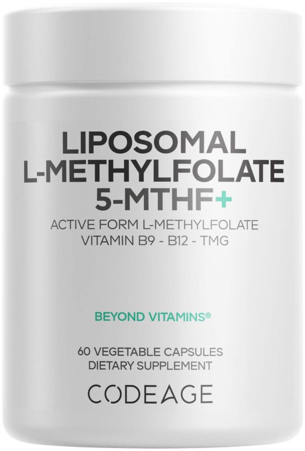 Frasco frontal de Codeage Liposomal L-Methylfolate 5-MTHF+