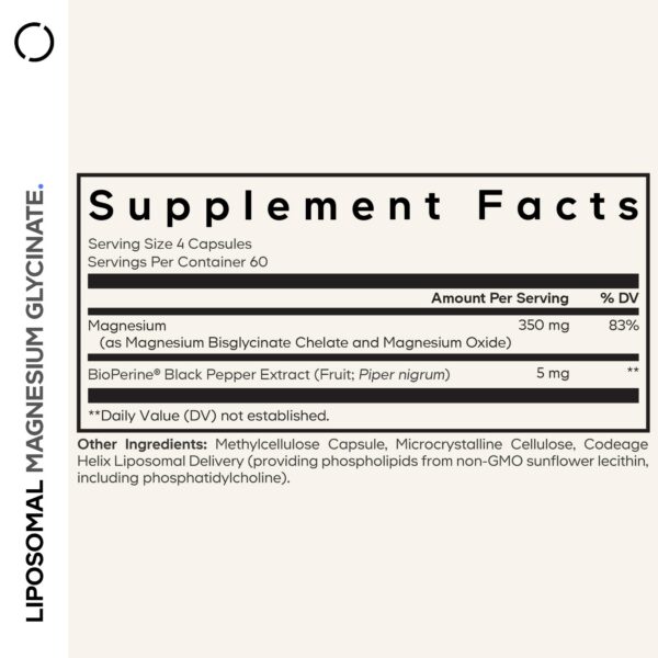 Version 1.0.0 Cápsulas magnesio glicinato liposomal detalle