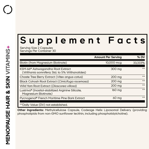 Etiqueta con Lustriva y Pycnogenol