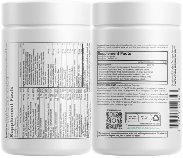 Etiqueta Codeage Multivitamínico para Mujeres