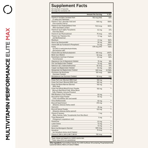 Version 1.0.0 Etiqueta y contenido Codeage Multivitaminico Performance Elite Max