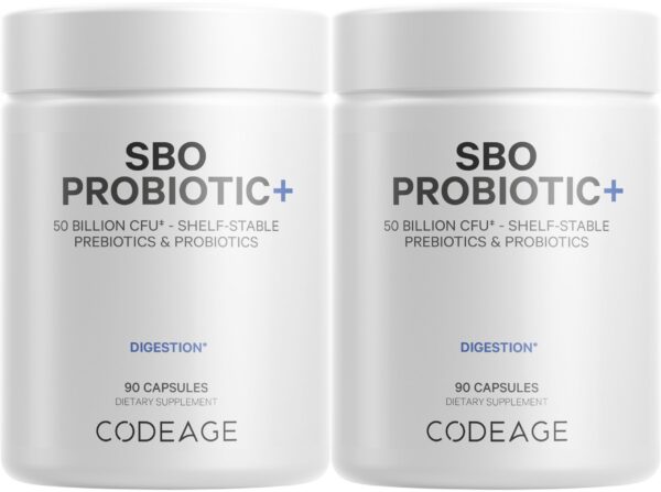 Codeage SBO probióticos 50 mil millones CFU cápsulas paquete doble