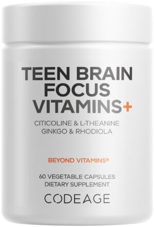 Frasco Codeage Teen Brain Focus Vitamins+ frasco