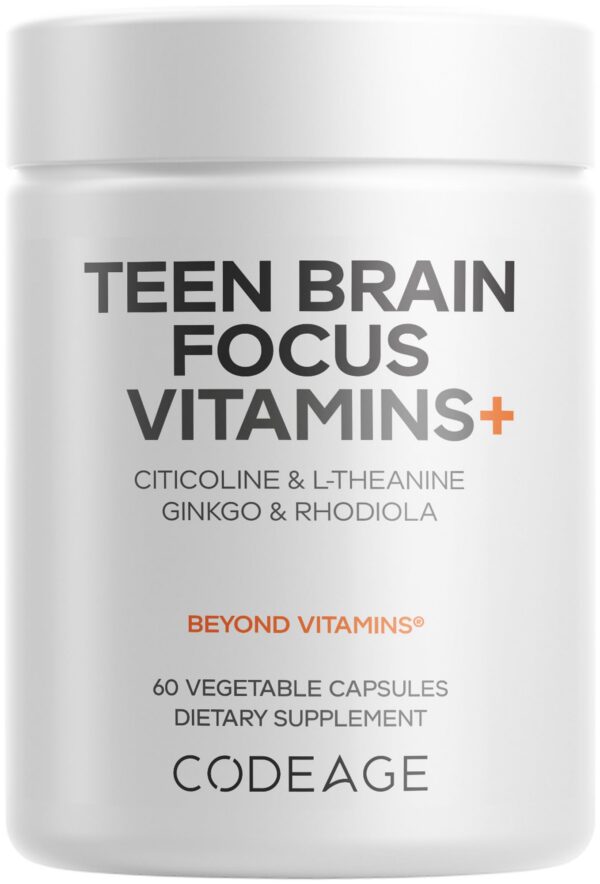 Frasco Codeage Teen Brain Focus Vitamins+ frasco