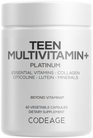 Frasco Codeage Teen Multivitamin Platinum frente
