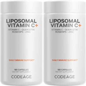 Codeage vitamina c liposomal frasco con suplemento vegano