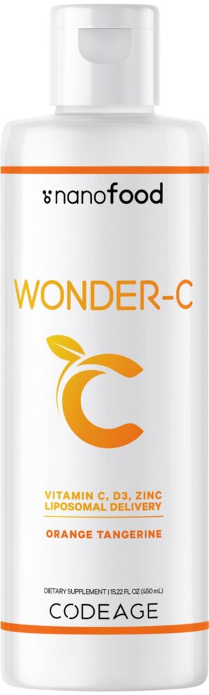 Version 1.0.0 Codeage vitamina c líquida 1000mg suplemento frasco frontal