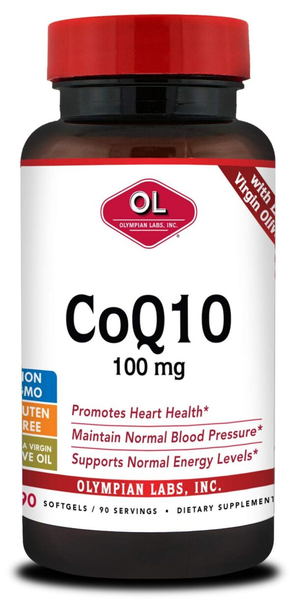 Botella de cápsulas blandas Coenzima Q10 de Olympian Labs