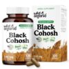 Frasco de cápsulas de cohosh negro silvestre para mujeres