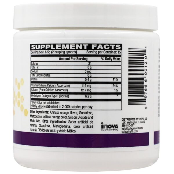 Polvo de colágeno en frasco