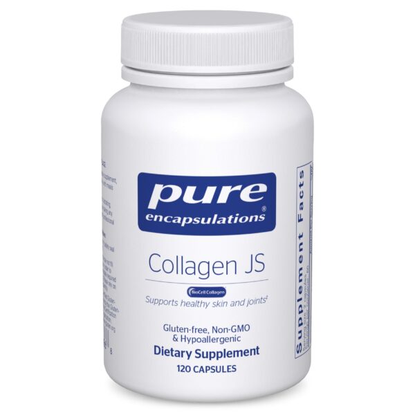 Frasco blanco con etiqueta Pure Encapsulations Collagen JS