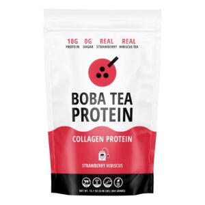 Frente del envase Colágeno sabor fresa hibisco