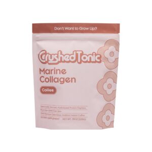 Frasco de colágeno marino con café instantáneo