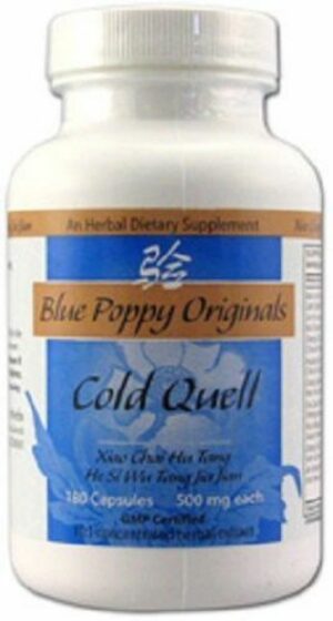 Frasco de ColdQuell 180 cápsulas 500mg Blue Poppy