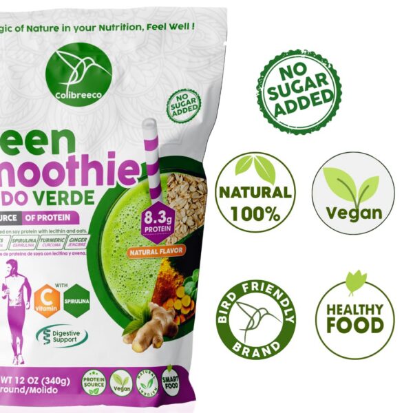 COLIBREECO batido verde con vitaminas y probióticos vegano