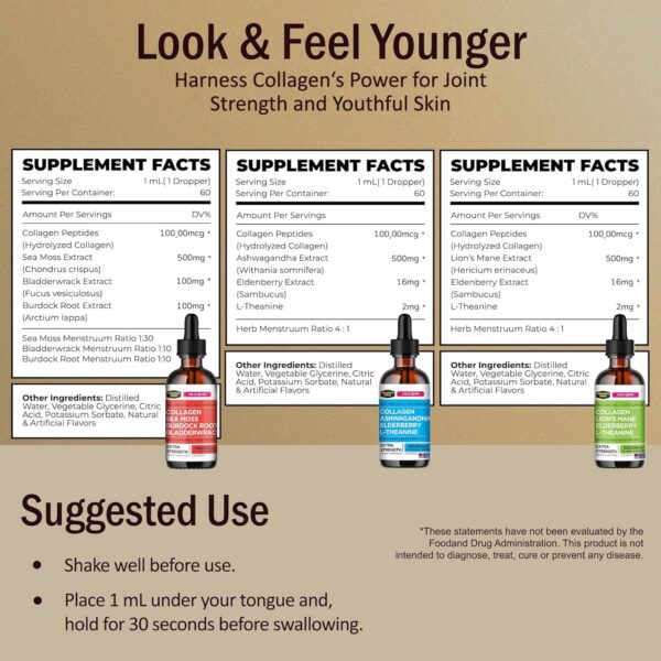 Collagen Mojo líquido azul frasco