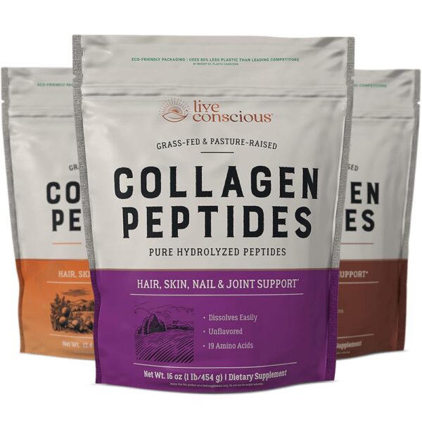 Pote de colágeno Live Conscious frente