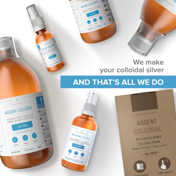 Vista lateral del envase Catharsis gel plata coloidal