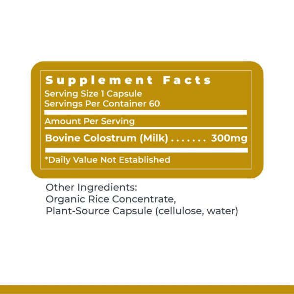 Etiqueta frontal de Colostrum IgG