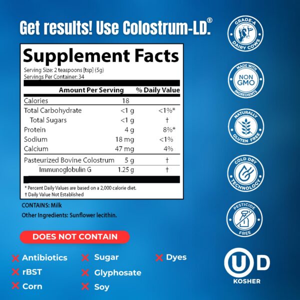 Etiqueta Colostrum-LD polvo Frasco etiqueta