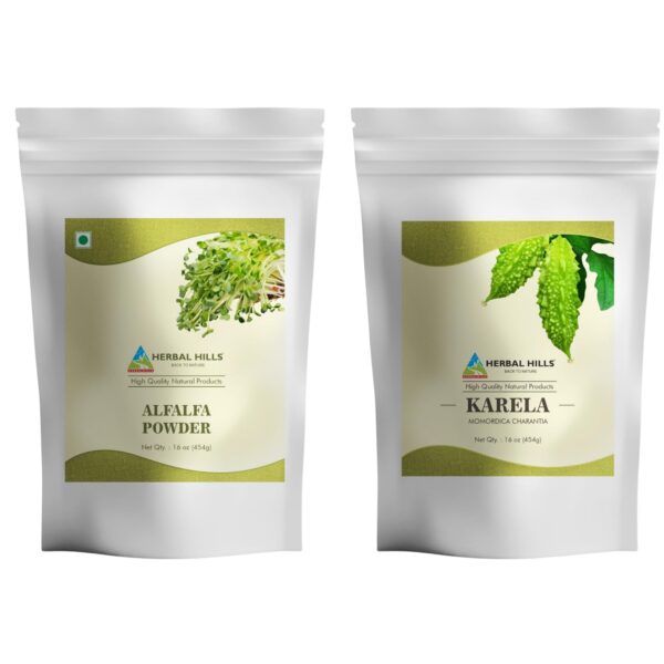 Combo HERBAL HILLS polvo alfalfa y karela melón amargo