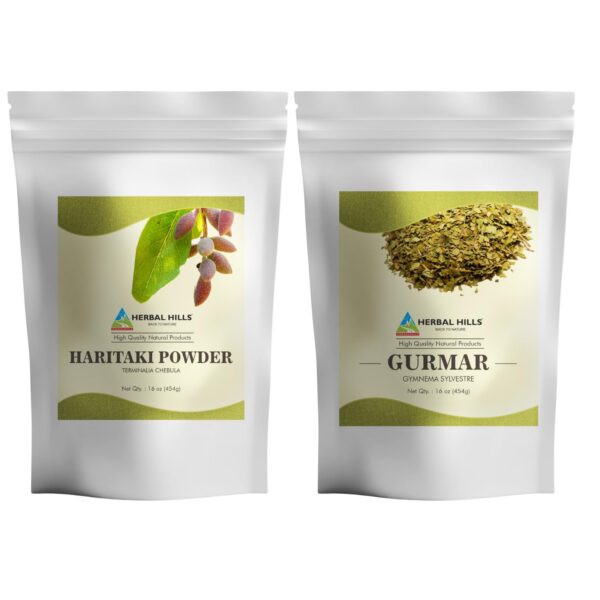 Combo HERBAL HILLS polvo Haritaki y Gurmar Gynema Sylvestre