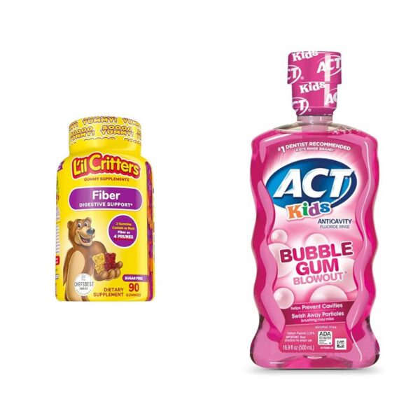 Combo L'il Critters fibra gomitas y enjuague ACT 16.9oz