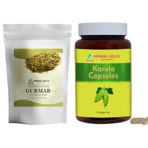 Combo té de Gurmar y cápsulas de Karela HERBAL HILLS imagen 1