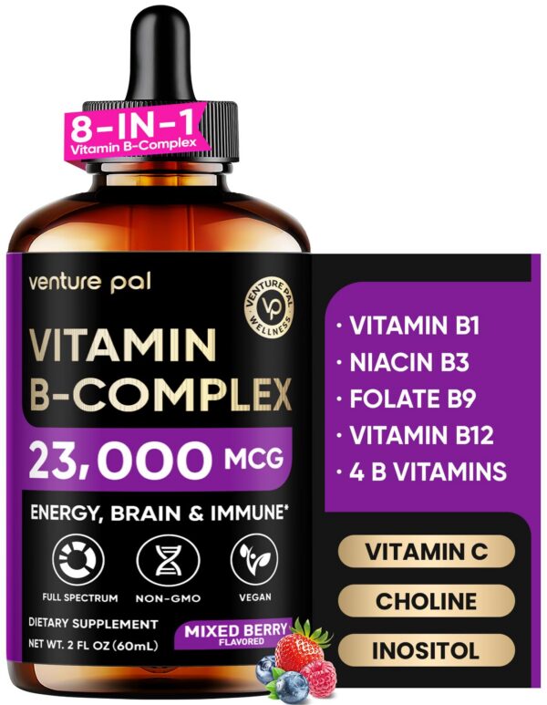 Complejo de Vitamina B en botella para energía y bienestar