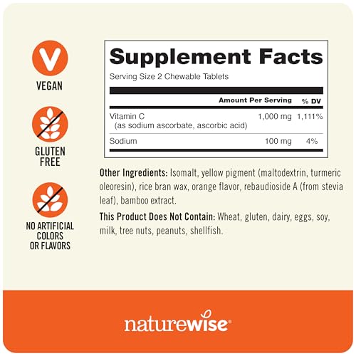 Comprimidos vitaminicos masticables NatureWise vitamina C