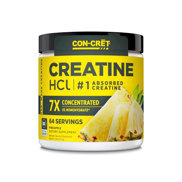 Frontal del envase CON-CRET Creatine HCl piña 64 porciones