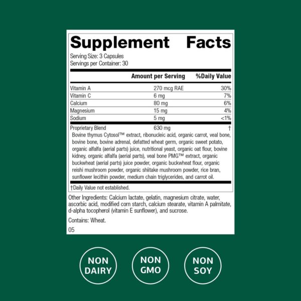 Detalle de la etiqueta con calcio lactato y magnesio