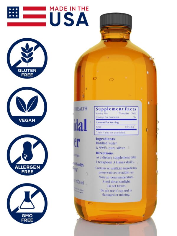 Version 1.0.0 Frasco de vidrio ámbar para plata coloidal