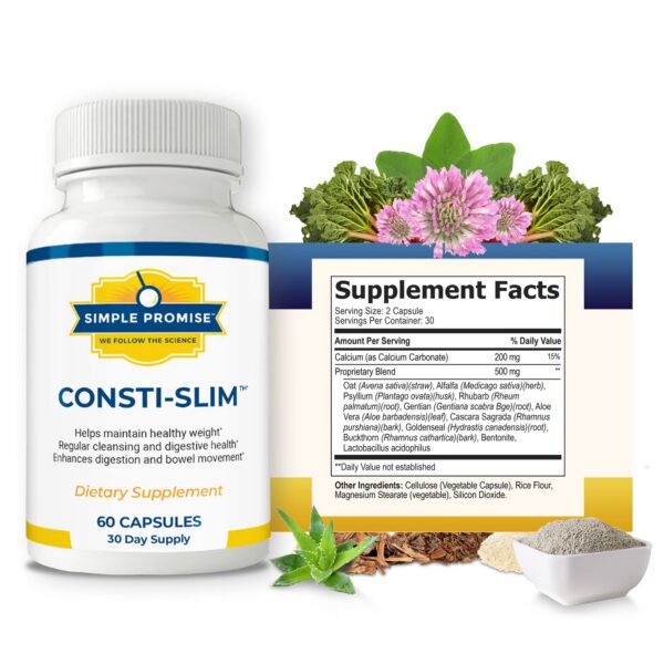 Frente de la caja Consti-Slim con información